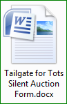 Tailgate For Tots Silent Auction Form